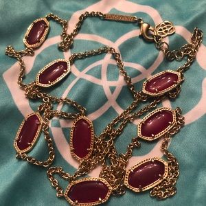Kendra Scott Kelsie Maroon Jade Necklace